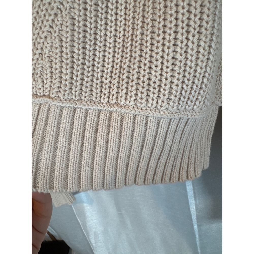 Aeropostale Sweater Womens XL Extra Large Beige Knit Long Sleeve Cropped - Picture 3 of 6